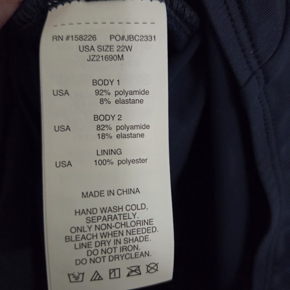 New Jantzen Blue One Piece Swimsuit Size 22 - Picture 10 of 13